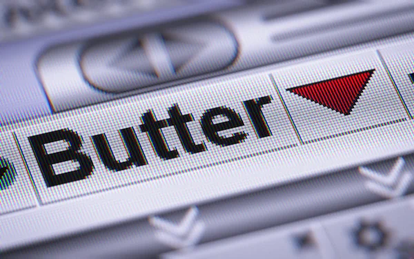 Index of Butter on the screen. Down.