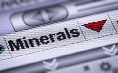 Mineraller Dizin üstünde belgili tanımlık perde. Aşağı.