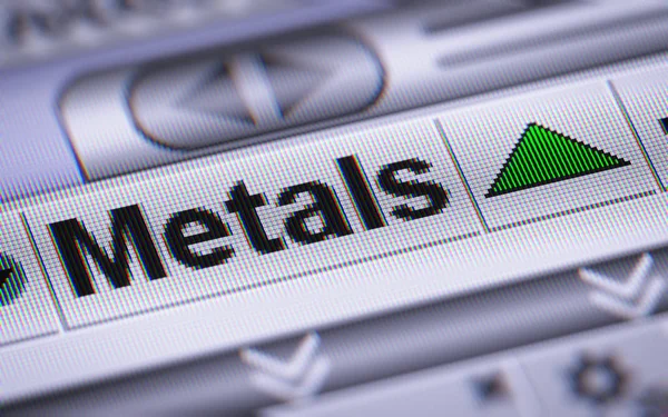 Índice Metales Pantalla Arriba — Foto de Stock