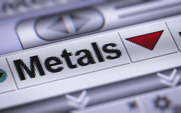 Índice Metales Pantalla Abajo — Foto de Stock