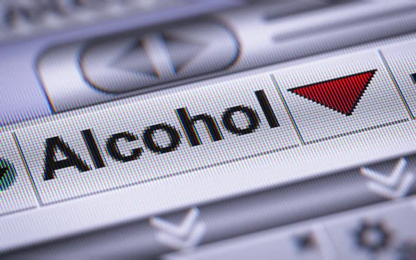 Índice Alcohol Pantalla Abajo — Foto de Stock