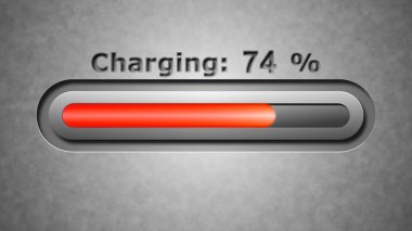 Şarj işlemi üstünde belgili tanımlık perde.