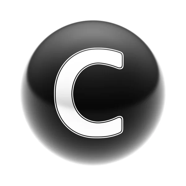 White Icon Black Ball — Stock Photo, Image