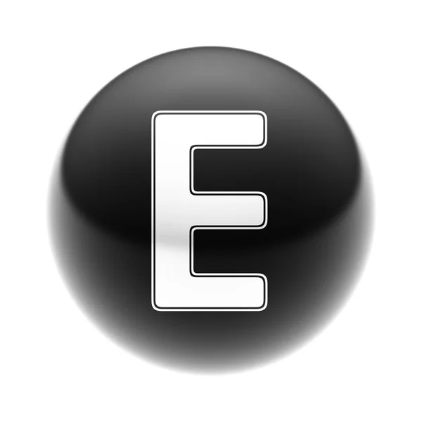 Das Weiße Symbol Auf Dem Schwarzen Ball — Stockfoto