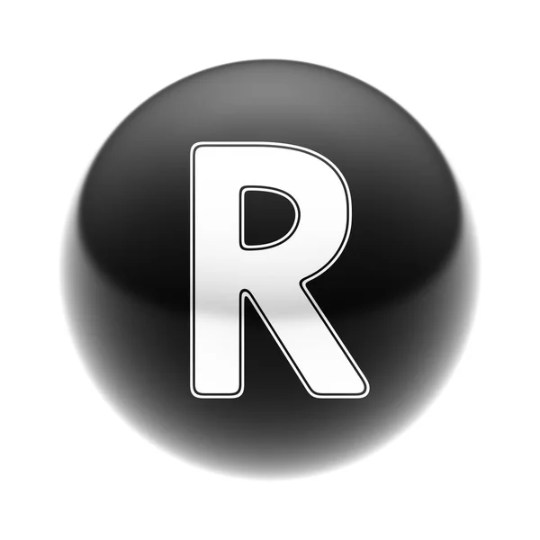 White Icon Black Ball — Stock Photo, Image