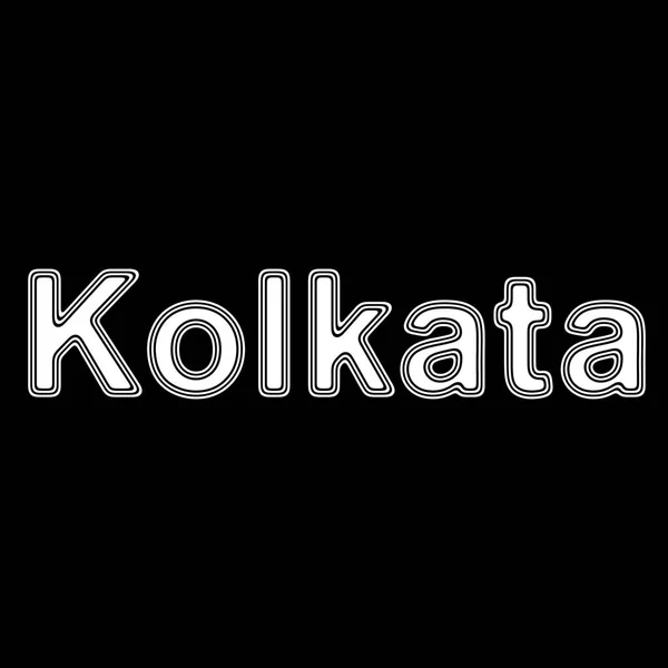 Kolkata Siyah Arka Plan Üzerine Llüstrasyon — Stok fotoğraf