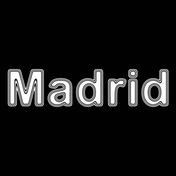 Madrid Sullo Sfondo Nero Illustrazione — Foto Stock