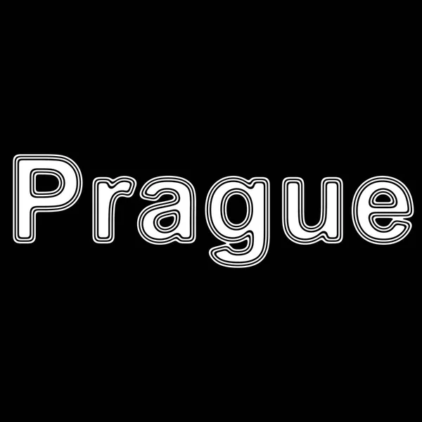 Prague Black Background Illustration — Stock Photo, Image