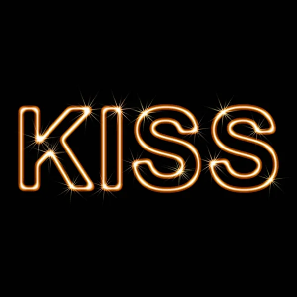 Φιλί Επάνω Μαύρο Υπόβαθρο Εικονογράφηση — Φωτογραφία Αρχείου