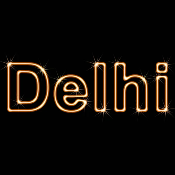Delhi Zwarte Achtergrond Illustratie — Stockfoto