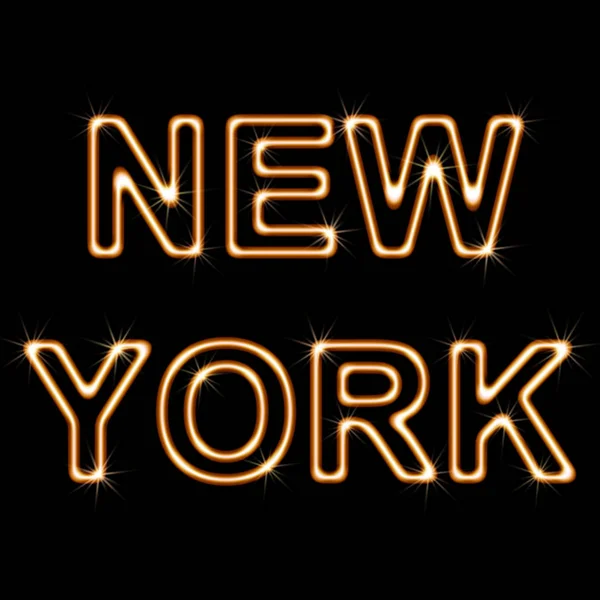 New York Auf Schwarzem Hintergrund Illustration — Stockfoto