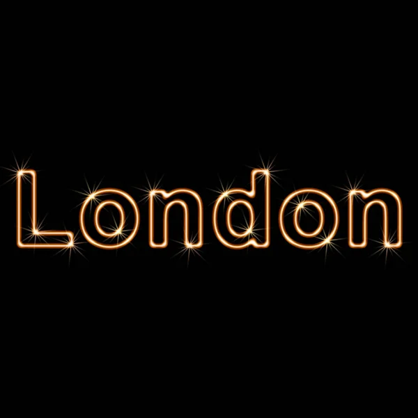 Λονδίνο Επάνω Μαύρο Υπόβαθρο Εικονογράφηση — Φωτογραφία Αρχείου