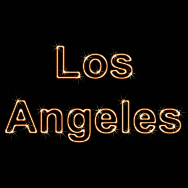 Los Angeles Auf Schwarzem Hintergrund Illustration — Stockfoto