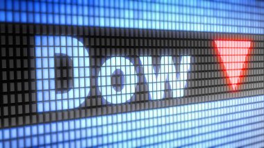  Dow Jones Industrial Average. 3D çizim.
