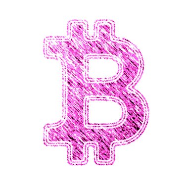 Beyaz arkaplanda bitcoin simgesi.