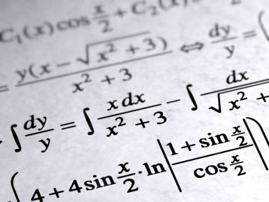 Matematik kağıt üzerinde. İllüstrasyon.