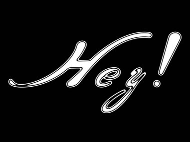 Siyah zemin üzerine beyaz kelime.