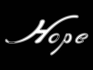 Siyah zemin üzerine beyaz kelime.