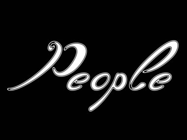 Siyah zemin üzerine beyaz kelime.