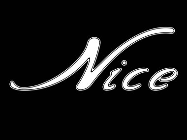 Siyah zemin üzerine beyaz kelime.