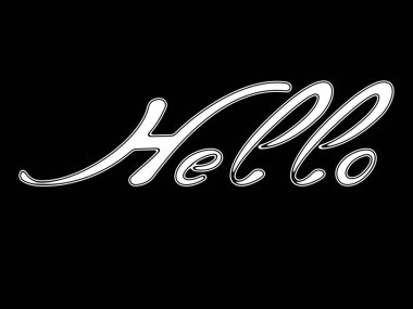 Siyah zemin üzerine beyaz kelime.