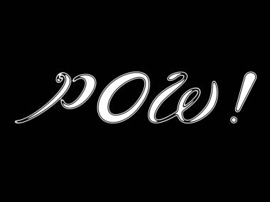 Siyah zemin üzerine beyaz kelime.