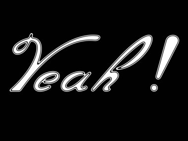 Siyah zemin üzerine beyaz kelime.