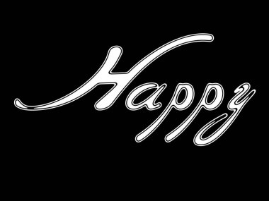 Siyah zemin üzerine beyaz kelime.