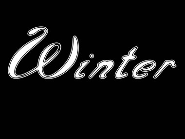 Siyah zemin üzerine beyaz kelime.