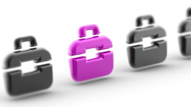 Beyaz yüzey üzerinde 3D simgesi.