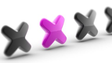 Beyaz yüzey üzerinde 3D simgesi.