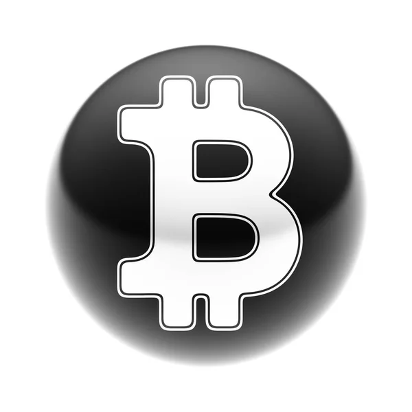 Εικονίδιο Του Bitcoin Την Μπάλα — Φωτογραφία Αρχείου