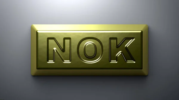 Norvegian krone sign on the gold bullion.