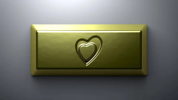 Tvar Srdce Zlatých Cihlách — Stock fotografie