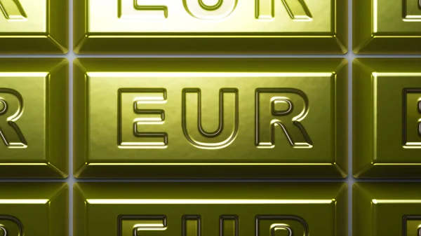 Euro Sign Gold Bullion — Stock Photo, Image