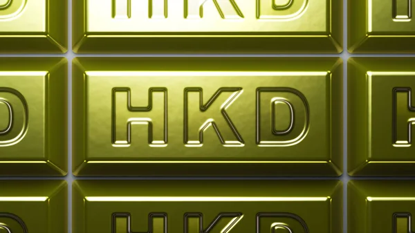 Hong Kong Dollar Sign Gold Bullion — Stock Photo, Image