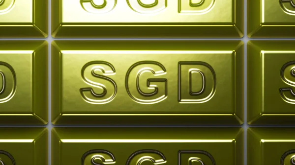 Singapore Dollar Sign Gold Bullion — Stock Photo, Image
