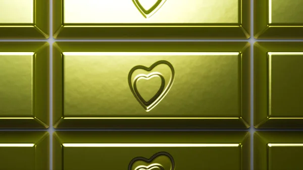 Heart Zlatých Cihlách — Stock fotografie