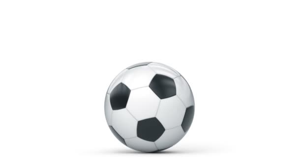 Soccerball Επανάληψη Περιλαμβάνεται Κανάλι Άλφα Απομονωμένα Λευκό Φόντο — Αρχείο Βίντεο