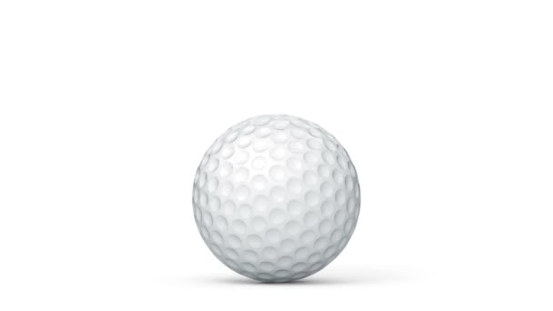 Golf Looping Alfakanaal Opgenomen Geïsoleerd Witte Achtergrond — Stockvideo