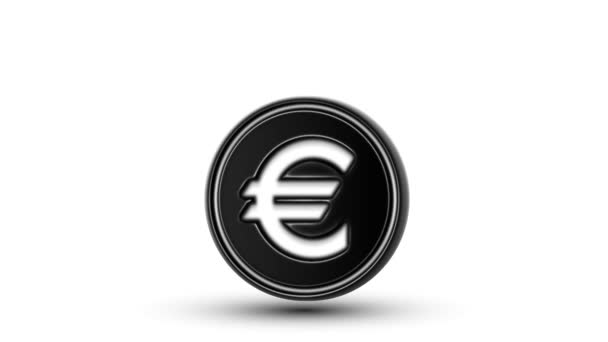 Euro Symbol Auf Der Theke Looping Alpha Kanal Isoliert Auf — Stockvideo