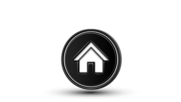 House Icon Counter Looping Alpha Channel Isolated White Background — Stock Video