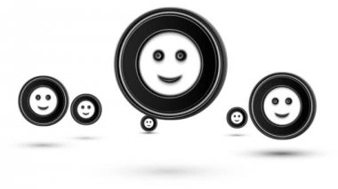 Gülümseme simgeler atlama. Döngü. Beyaz arka plan üzerinde izole