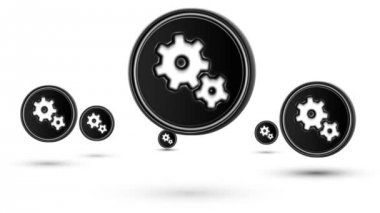 Dişli simgeler atlama. Döngü. Beyaz arka plan üzerinde izole