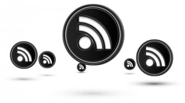 RSS simgeleri atlama. Döngü. Beyaz arka plan üzerinde izole