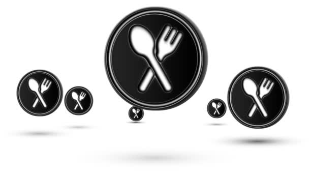 跳晚餐图标 在白色背景上被隔离 — 图库视频影像