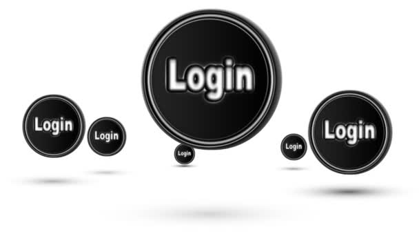Jumping Login Icons Looping Isolated White Background — Stock Video