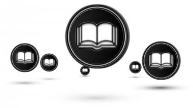 Kitap simgeleri atlama. Döngü. Beyaz arka plan üzerinde izole