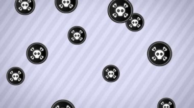 Roger simgeler düşüyor. Döngü. Alfa kanalı.