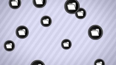 Düşen dosya simgeleri. Döngü. Alfa kanalı.